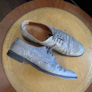 Church's $1,400 Silver Burwood Leather Brogues Made In Italy 37 Shoes